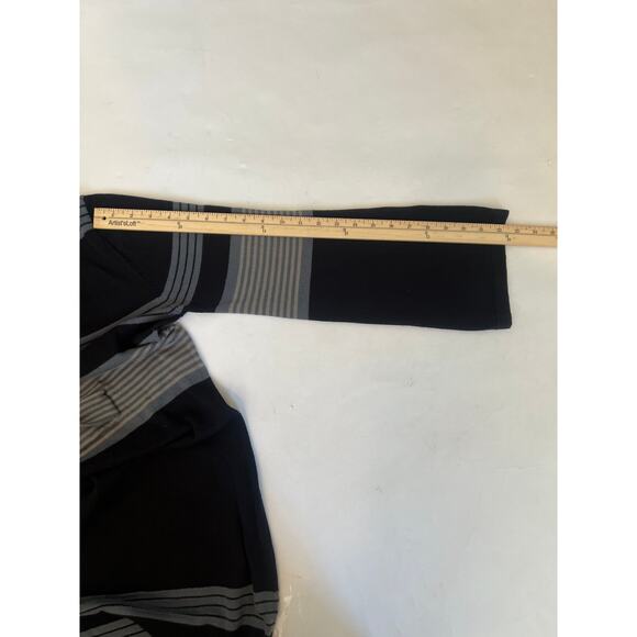 PRANA SYDNEY SWEATER DRESS WITH TIE WAIST FLARED SLEEVE GRAY BLACK SIZE MED - Picture 12 of 15